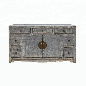 chinese antique reproduction distressed grey storage buffet store furniture