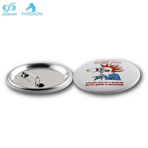 Factory to custom tinplate button with colorful logo badge