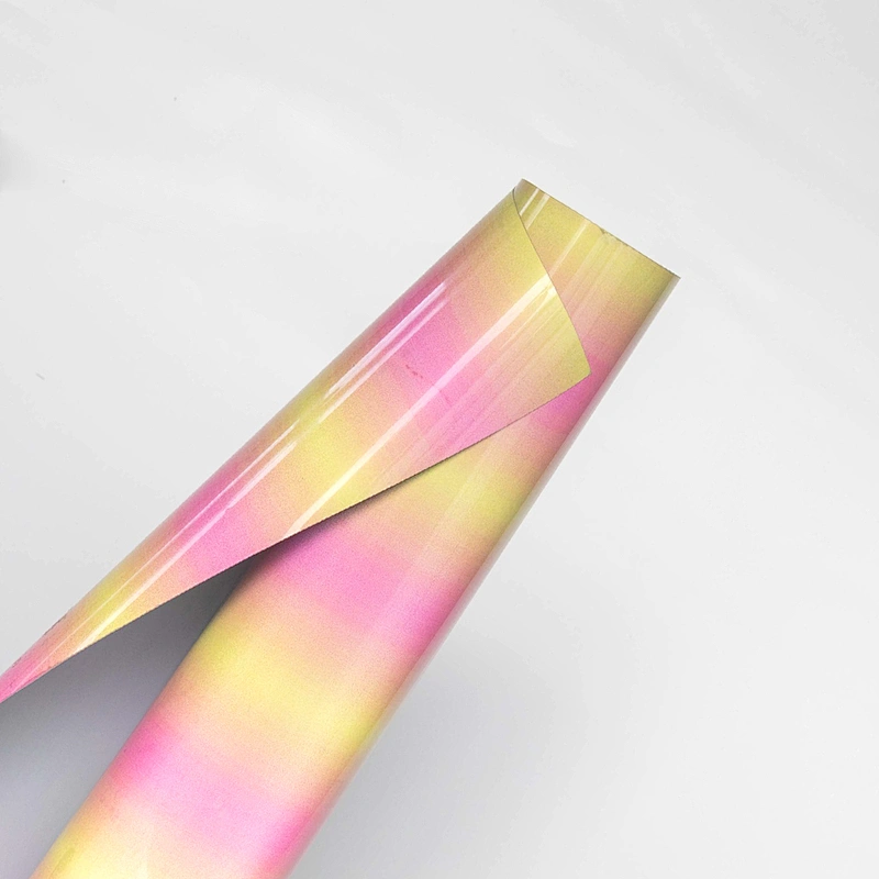 Reflective Rainbow Heat Transfer vinyl PU Iron on Vinyl for DIY T-Shirt Fabric