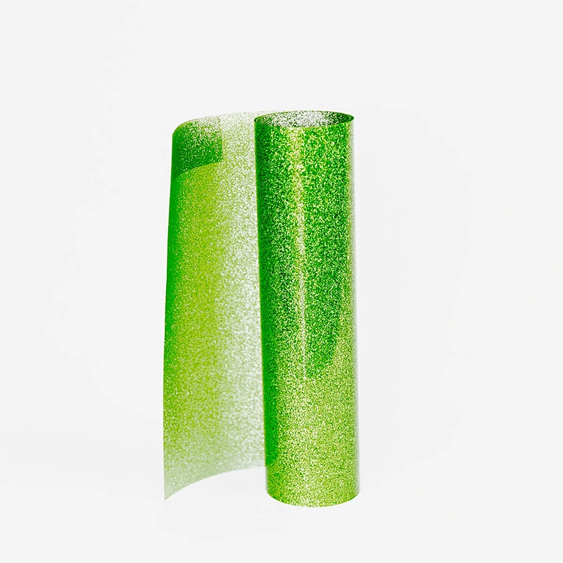 Green Glitter Heat Transfer Vinyl  PU film htv use on T-shirts fabrics textile bag