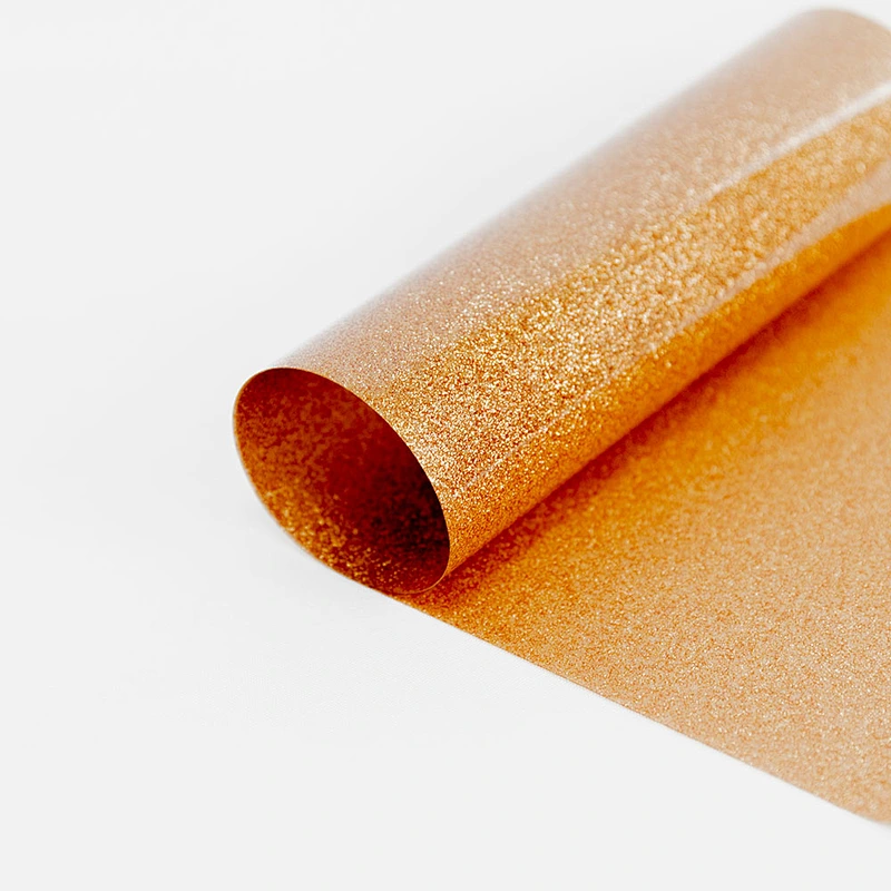 Gulch Gold Glitter Heat Transfer Vinyl  PU film htv use on T-shirts fabrics textile bag