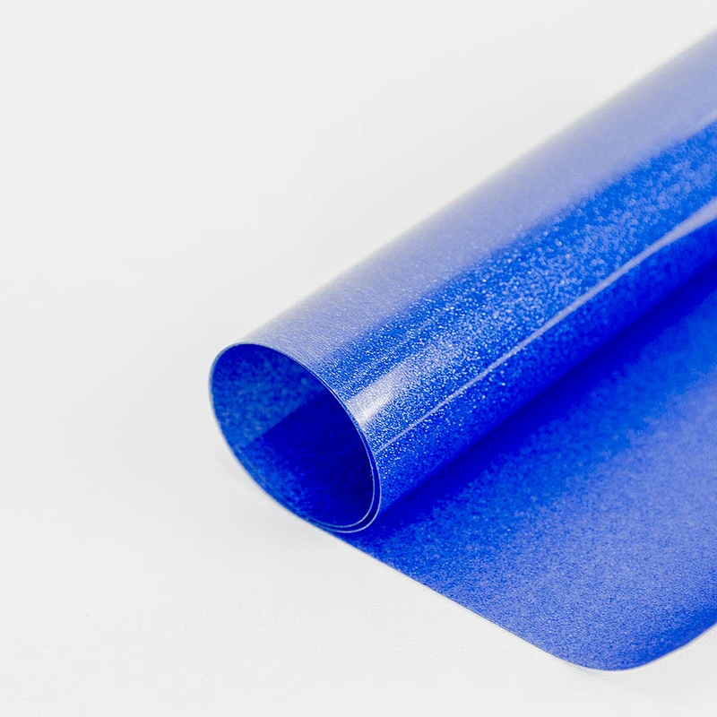 Royalblue Glitter Heat Transfer Vinyl  PU film htv use on T-shirts fabrics textile bag