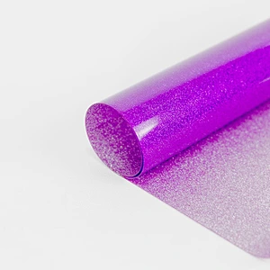 Purple Glitter Heat Transfer Vinyl  PU film htv use on T-shirts fabrics textile bag