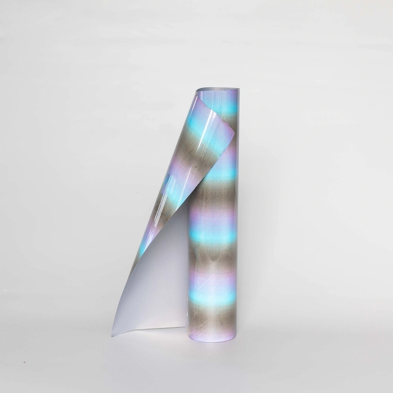 Reflective Rainbow Heat Transfer vinyl PU Iron on Vinyl for DIY T-Shirt Fabric