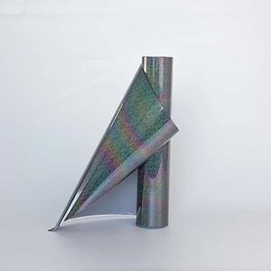 Reflective Rainbow Heat Transfer vinyl PU Iron on Vinyl for DIY T-Shirt Fabric