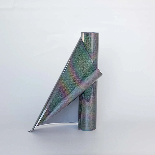 Reflective Rainbow Heat Transfer vinyl PU Iron on Vinyl for DIY T-Shirt Fabric