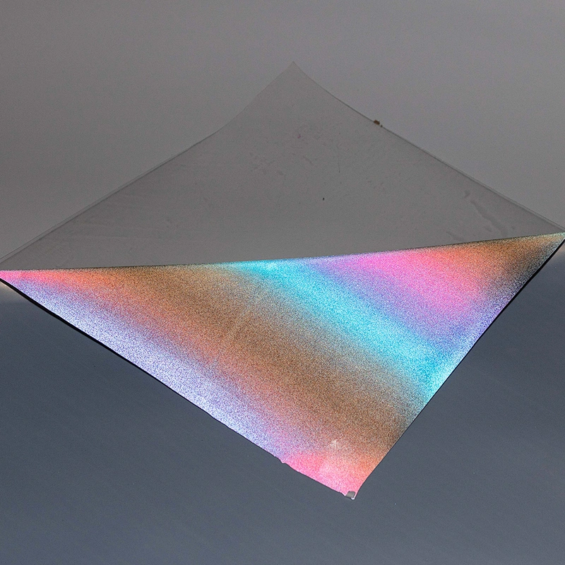Reflective Rainbow Heat Transfer vinyl PU Iron on Vinyl for DIY T-Shirt Fabric