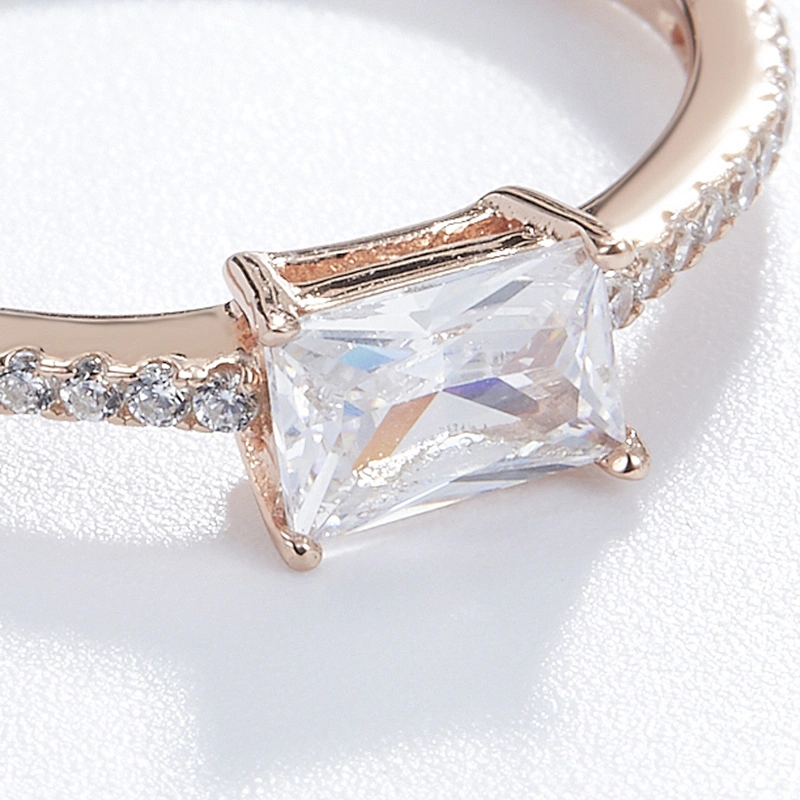 Rectangular married diamond ring