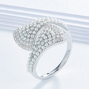 The fan pearl ring,missg jewelry