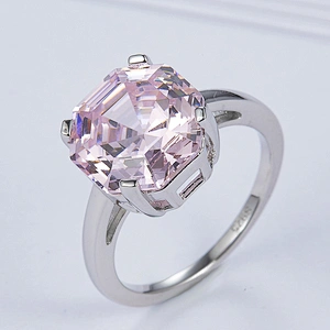 Beautiful pink diamond ring,925 sterling silver, inlay zircon