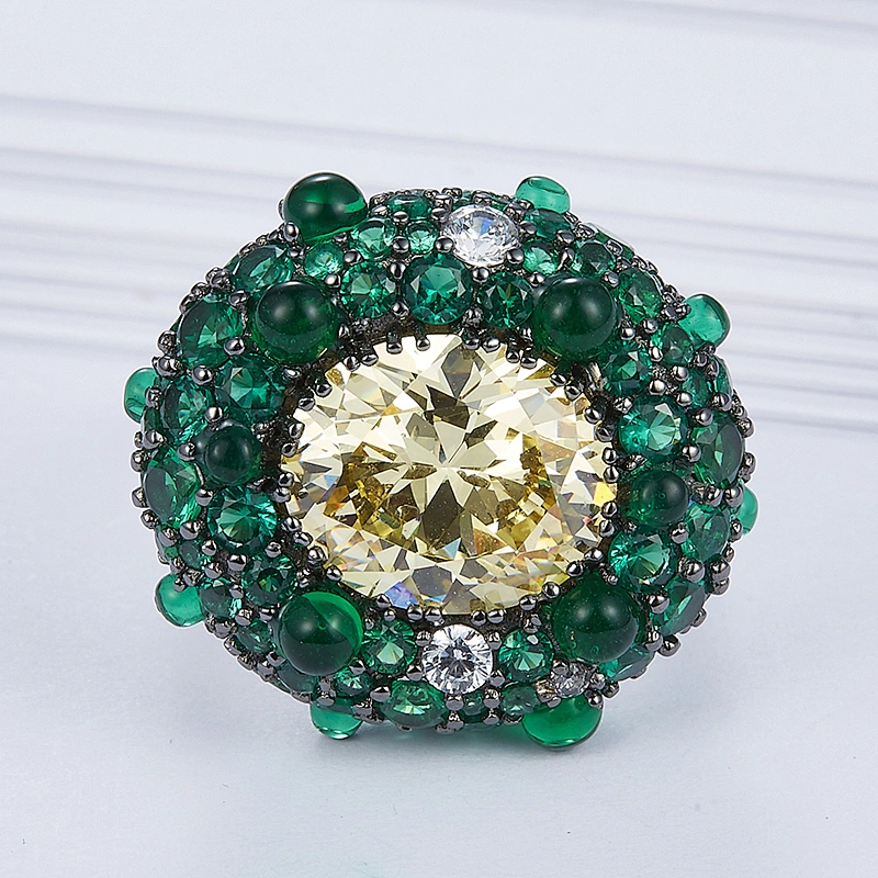 A lot of diamond gem circular ring custom processing,925 sterling silver, inlay zircon