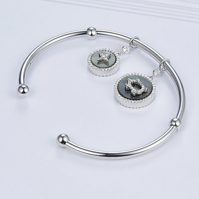Fashion bangle,925 sterling silver,Inlay zircon,Wholesale jewelry manufacturer