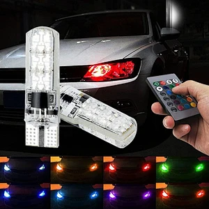 RGB remote control T10 194 W5W led width light for car