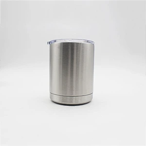 10oz double wall vacuum insulated stainless steel thermos powder coated tumbler with slide lid
