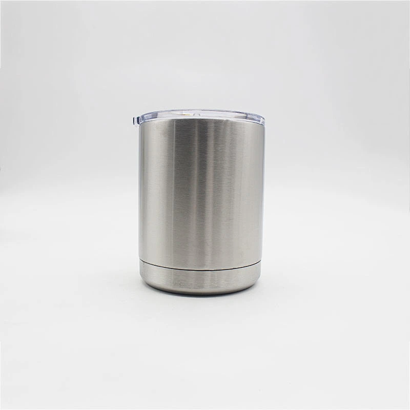 10oz double wall vacuum insulated stainless steel thermos powder coated tumbler with slide lid