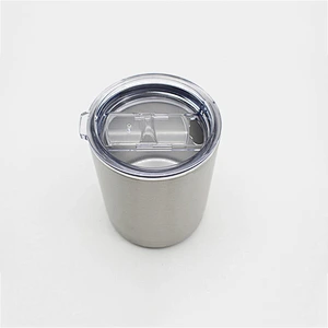 10oz double wall vacuum insulated stainless steel thermos powder coated tumbler with slide lid