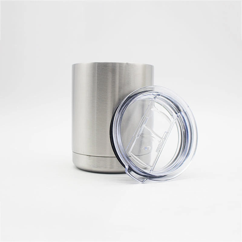 10oz double wall vacuum insulated stainless steel thermos powder coated tumbler with slide lid