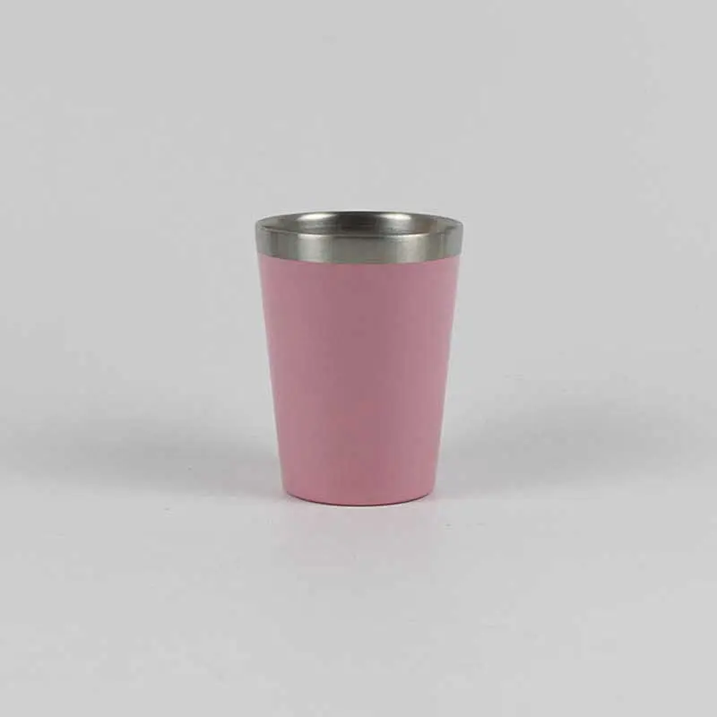 8oz double wall stainless steel beer mug with painting color leave silver top