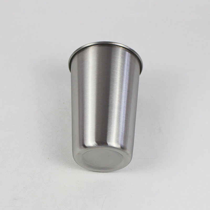 16oz single wall stainless steel roll edge pint cup
