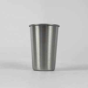 16oz single wall stainless steel roll edge pint cup