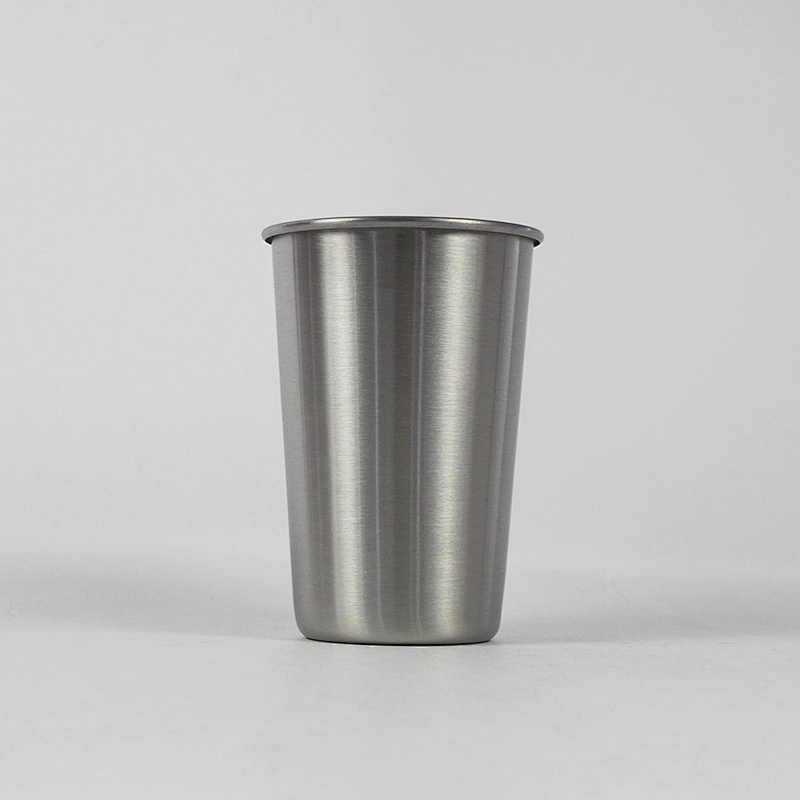 16oz single wall stainless steel roll edge pint cup