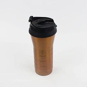 480ml double wall vacuum insulated stainless steel painting color coffee mug with black plastic lid