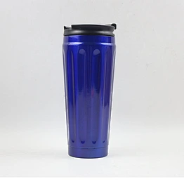 480ml double wall vacuum insulated stainless steel coffee mug with blue painting color