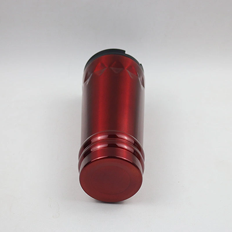 480ml double wall vacuum insulated stainless steel red painting coffee mug with plastic black lid