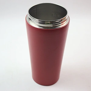 480ml double wall vacuum insulated stainless steel shaker bottle with red painting color