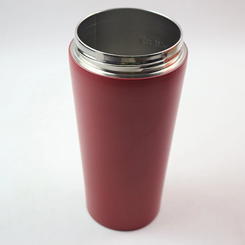 480ml double wall vacuum insulated stainless steel shaker bottle with red painting color