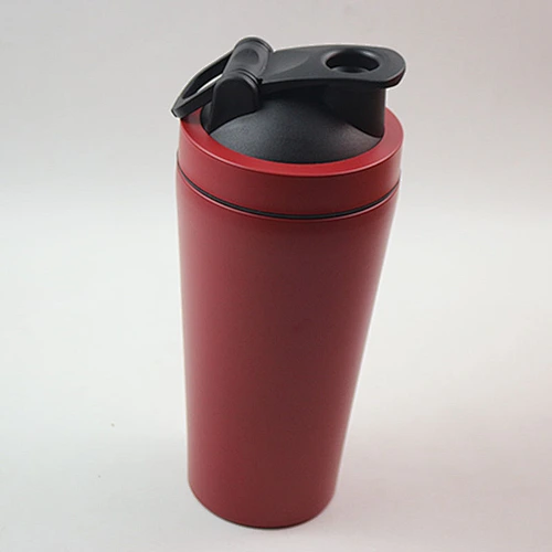 480ml double wall vacuum insulated stainless steel shaker bottle with red painting color