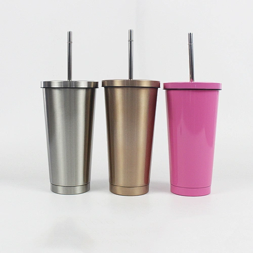 480ml double wall vacuum insulated stainless steel straw tumbler with painting color