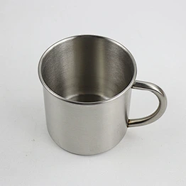 12oz single wall roll edge stainless steel mug with handle