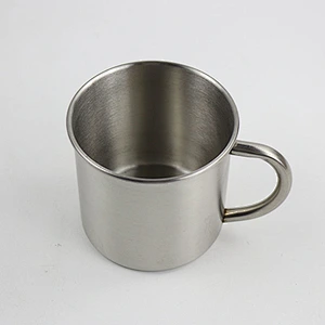 12oz single wall roll edge stainless steel mug with handle