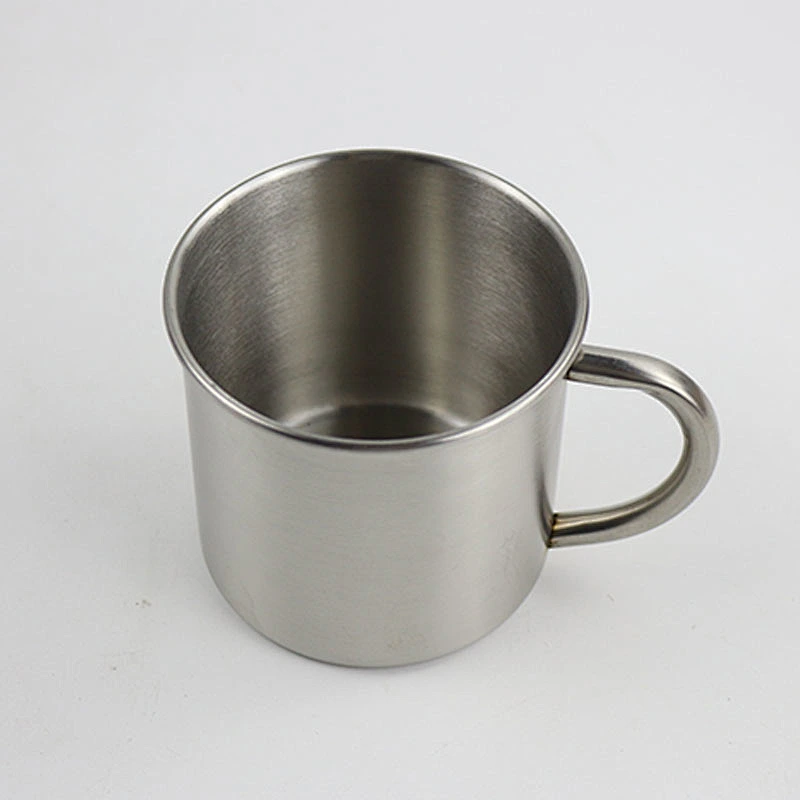 12oz single wall roll edge stainless steel mug with handle