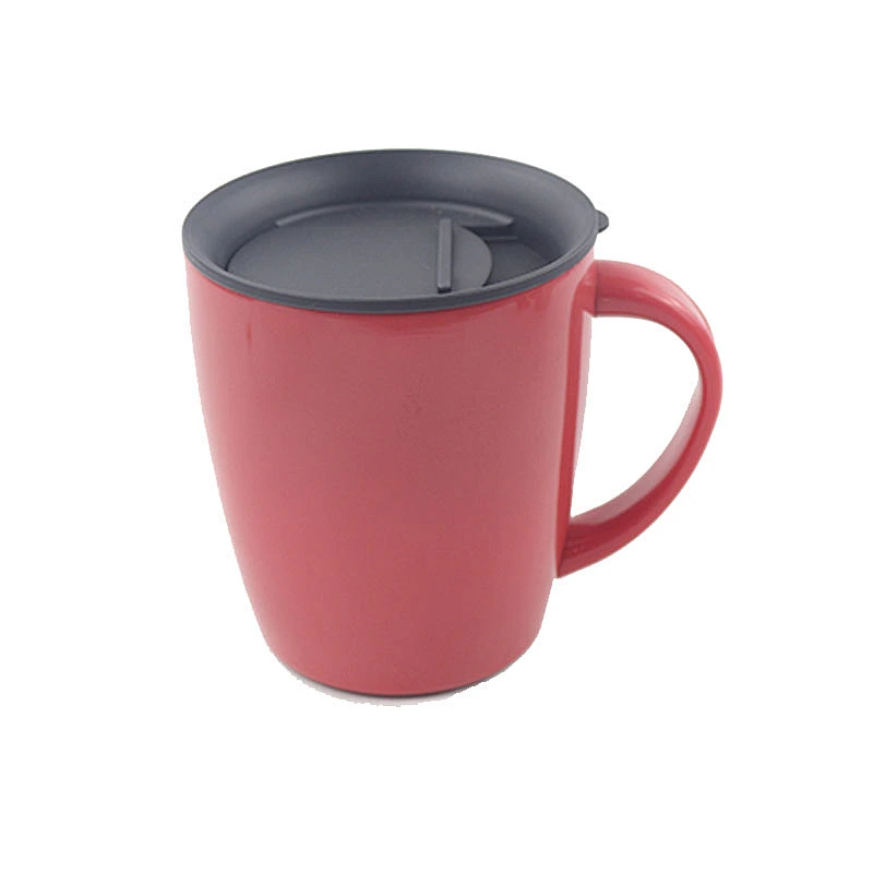 350ml double wall vacuum insulated painting color coffee mug with black plastic slide lid