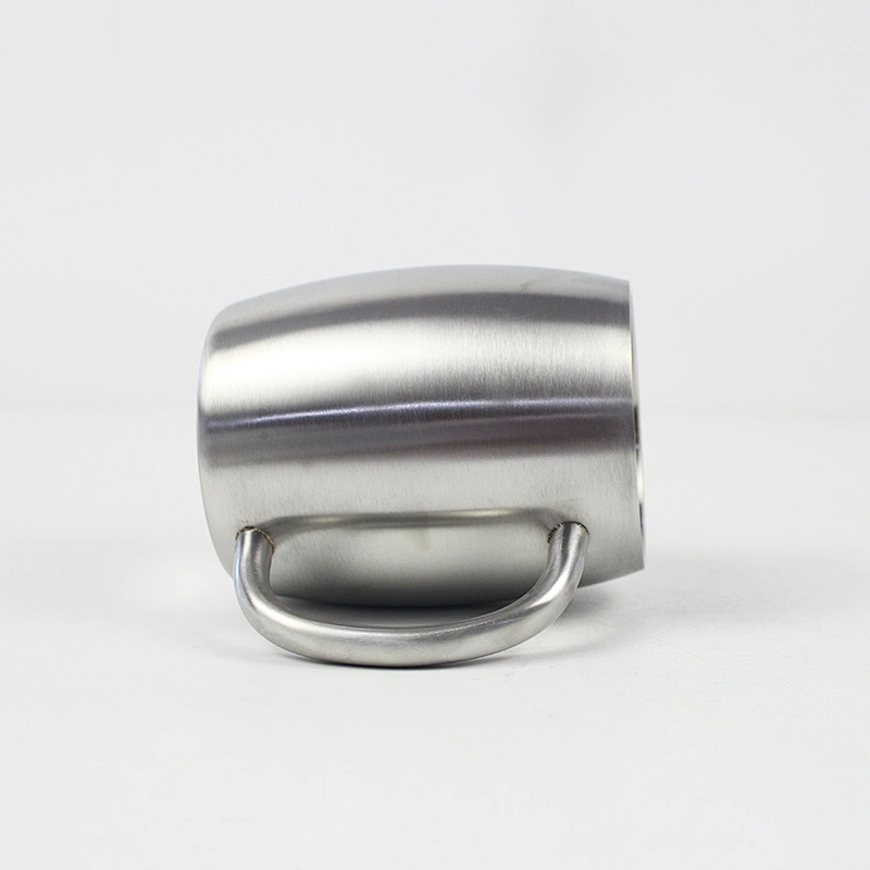 420ml double wall stainless steel barrel shape mug with handle