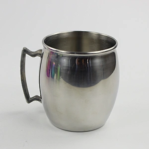 480ml single wall roll edge stainless steel mule mug with mirror finish