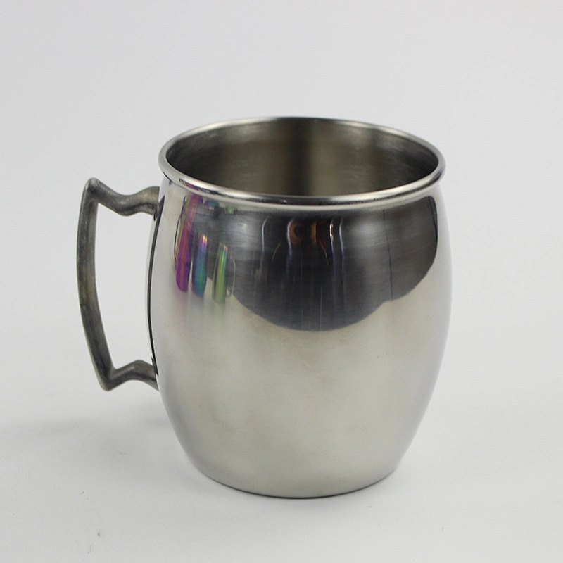 480ml single wall roll edge stainless steel mule mug with mirror finish