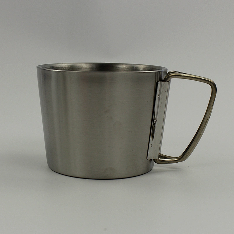 250ml stainless steel double wall coffee mug with  butterfly handle