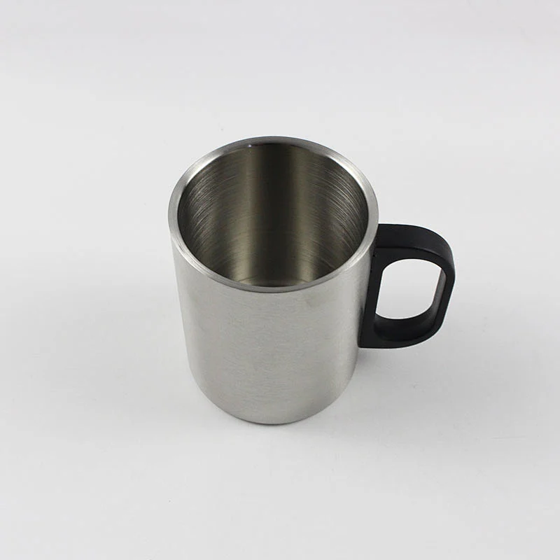350ml double wall stainless steel mug with plastic handle