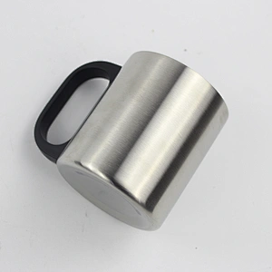 350ml double wall stainless steel mug with plastic handle