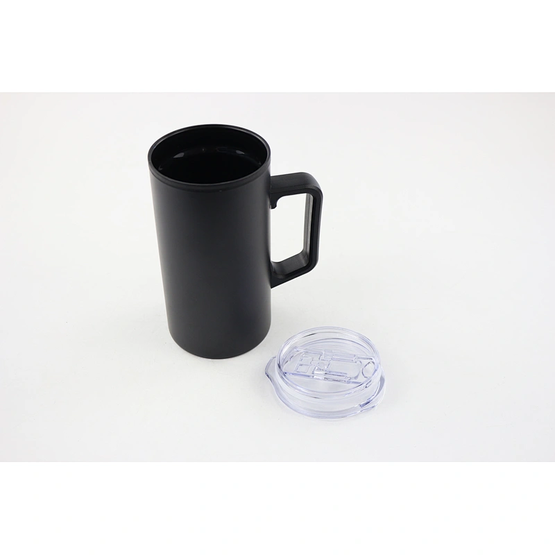 600ml plastic coffee mug with plastic handle and lid