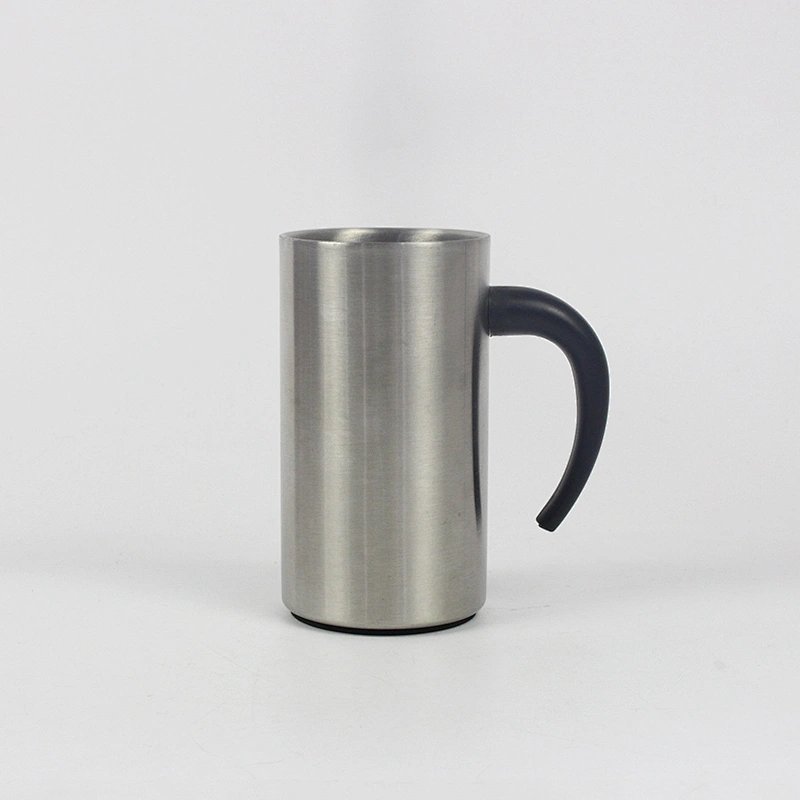 250ml double wall stainless steel mug with plastic handle