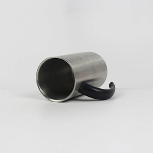250ml double wall stainless steel mug with plastic handle