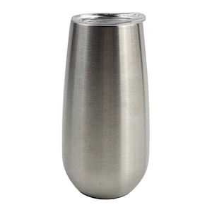 6oz double wall vacuum insulated stainless steel wine glass with lid