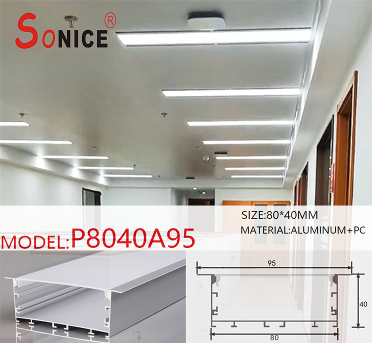 office linear light with led strip or PCB
