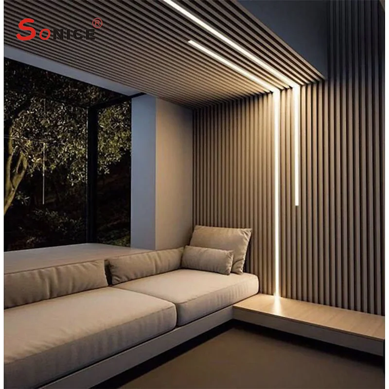 outside, surface mountedLED profile with LED strip