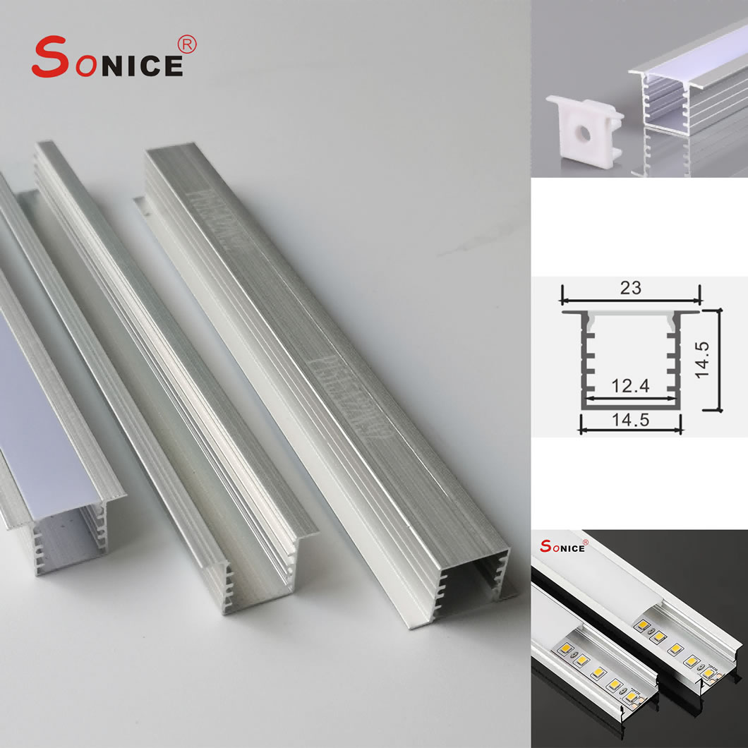 outside, surface mountedLED profile with LED strip