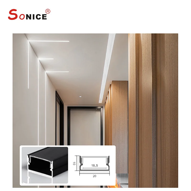 outside, surface mountedLED profile with LED strip